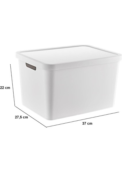 4'lü Set Stafi Çok Amaçlı Kapaklı Kutu Beyaz 18 Lt - Beyaz, Çok Amaçlı Kapaklı Kutu, Ev-Ofis-Depo Için, Kapaklı Saklama Kutusu modelleri