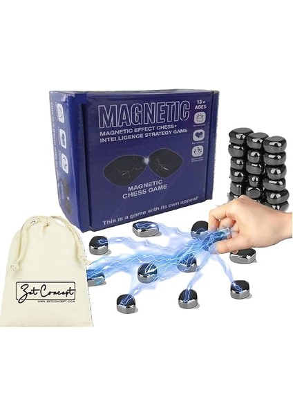 Keyifli Manyetik Taş Oyunu - Mıknatıslı Satranç Oyunu, Mıknatıslı Taş Oyunu, Eğitici Masa Oyunu, Konsantrasyon ve Mantıksal Düşünme Geliştirici, Ebeveyn-Çocuk Iletişimi, Gençler Için Parti Oyunu