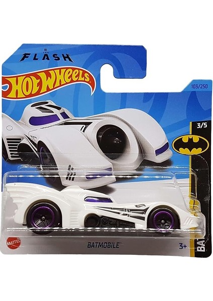 Wheels - Batmobile - Batman: The Flash 3/5 - HKJ74 - Short Card - Dc - Beyaz - Mattel 2023