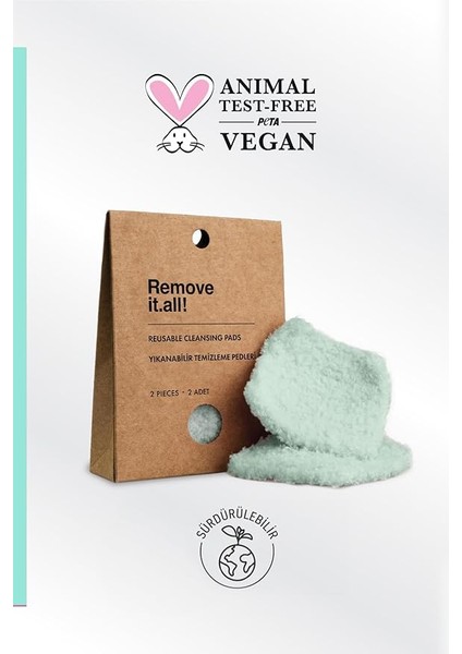 Remove It.all! Yıkanabilir Temizleme Pedleri 2 Adet Reusable Cleansing Pads 2 Pieces fiyatları