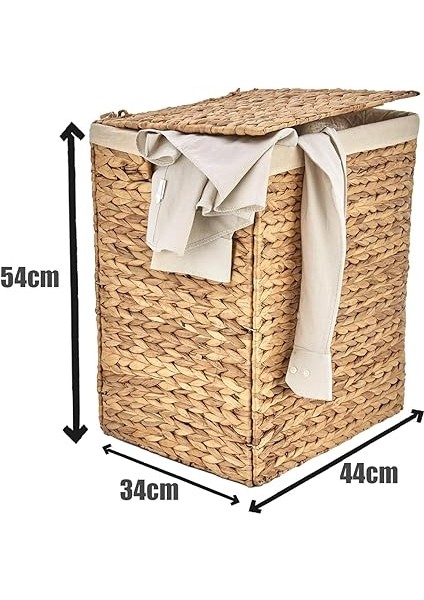 Yapımı Doğal Hasır Katlanabilir Kirli Çamaşır Sepeti, Modern Çamaşır Sepeti, Katlananır Yer Kaplamayan Rattan Kirli Çamaşır Sepeti (44X34CMYÜKSEKLIK 54CM) modelleri