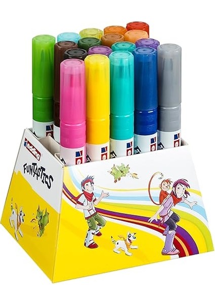 14 Funtastıcs Çocuklar Için Kalın Uçlu Keçeli Kalem 18'li Set - 2-3 mm Yuvarlak Uç fiyatları