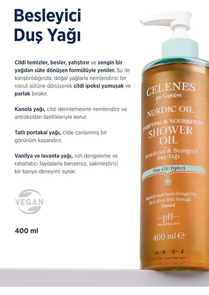 Celenes Nordic Oil Duş Yağı Tüm Cilt Tipleri modelleri