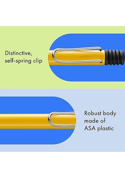 Safari Yellow Tükenmez Kalem – Zamansız Klasik Tükenmez Kalem, Ergonomik Sap ve Sağlam Asa Plastik – Büyük Kalem Ucu Dahil M 16 Çizgi Genişliği M Mavi indirimleri