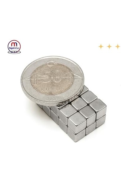 Magneteksan Güçlü Neodyum Mıknatıs Küp 5X5X5 mm (90 Adet) fırsatları