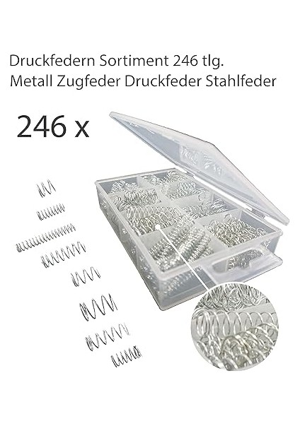 - Perfect Sıkıştırma Yayları 246 Parça Spiral Set Baskı Yayı Metal Çelik Yay (2) indirimleri