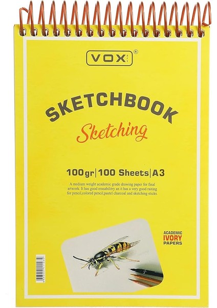 Art 100 Gr. Eskiz Çizim Defteri - A3 -. 100 Yaprak Ivory Kağıt 3278197158439