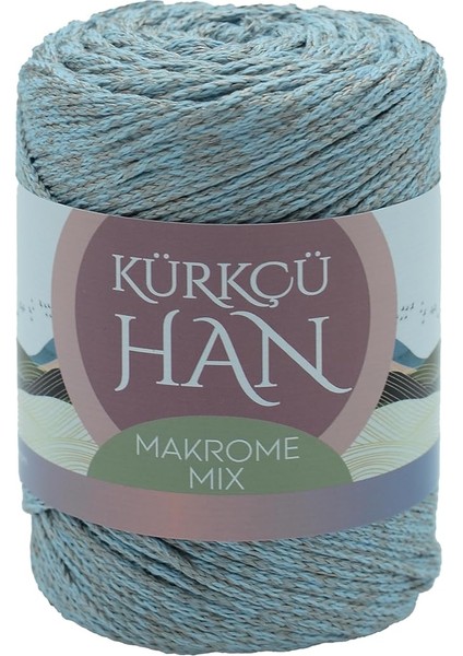 Han Makrome Mix 200GR 120M El Örgü Ipi (Açık Gri-Mavi)