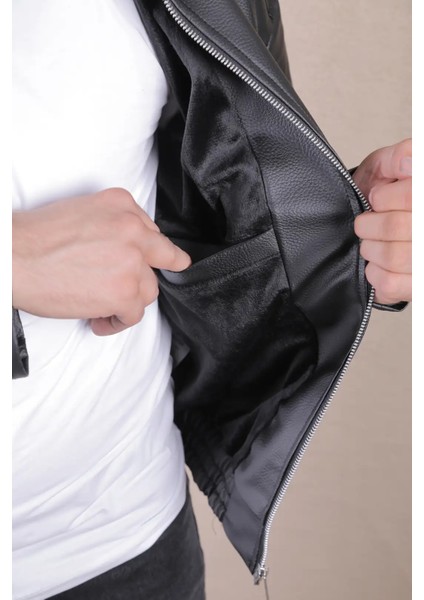 Oversize Rahat Kalıp Lastikli Erkek Deri Ceket indirimleri