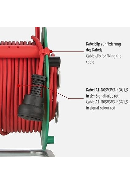 Garant G Bretec IP44 Bahçe Kablo Makarası (Çim Biçme Makinesi Için Kablo Makarası, 38 + 2 M Kablo, Kırmızı, Özel Plastik, Dış Mekanda Kısa Süreli Kullanım, Almanya'da Üretilmiştir) fırsatları