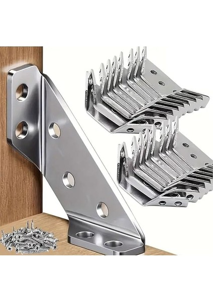 Adet Mobilya Eşya Dolap Köşe Birleştirme Duvara Sabitleyici Bağlantı Aparatı Köşebent Gönye Metal