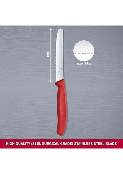 6.7831 Swissclassic 11CM Domates &amp; Sosis Bıçağı, Paslanmaz Çelik Kirmizi, Classic fiyatları