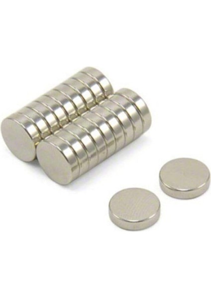 Magnet 10 Adet 10MM x 2mm Güçlü Yuvarlak Neodyum Mıknatıs (10'lu Paket)