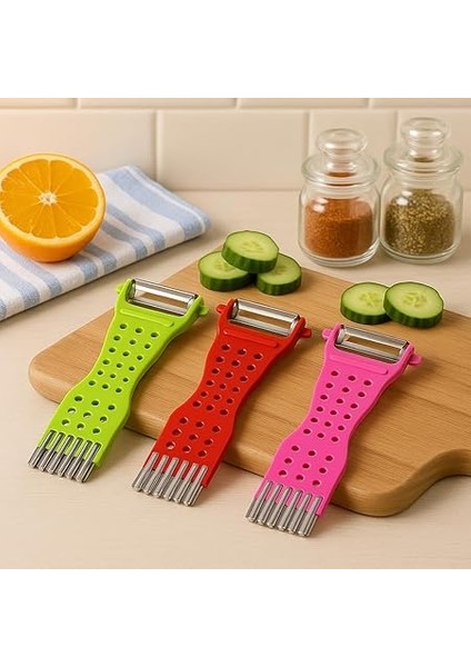 Çok Amaçlı Renkli Sebze Soyucu ve Julienne Rende – Paslanmaz Çelik Bıçaklı, Ergonomik Tasarım, Patates Havuç Kabak Için Pratik Mutfak Aleti fırsatları