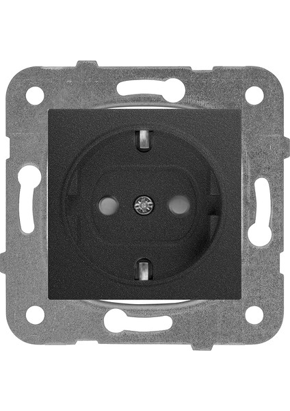 Novella Füme Toprakli Priz Çarpma Karşıtı Çocuk Korumalı Mekanizma+Düğme Kapak Çabuk Bağlanti Çarpma Karşıtı Çocuk Korumalı