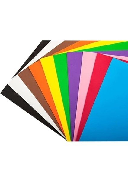 Renkli 50X70 cm Fon Kartonu 10 Renk 1 Rulo Büyük Boy, Nistabolje