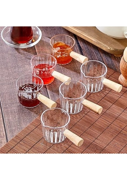 Ahşap Saplı Mika Reçellik Sosluk Sofra Sunum Kahvaltı Seti - Ahşap Saplı Sunumluk 80 ml fırsatları