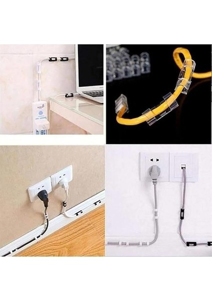 Kablo Düzenleyici Klipsler Sabitleyici Duvar Fayans Cam Kablo Tutucu Yapışkanlı 20 Adet fiyatları