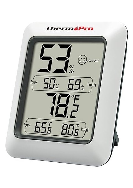 TP50 Dijital Termo-Higrometre, Iç Mekan Termometresi, Higrometre, Sıcaklık ve Nem Ölçer, Oda Iklimi Kontrolü, Oda Havası Kontrolü, Klima Monitörü Için
