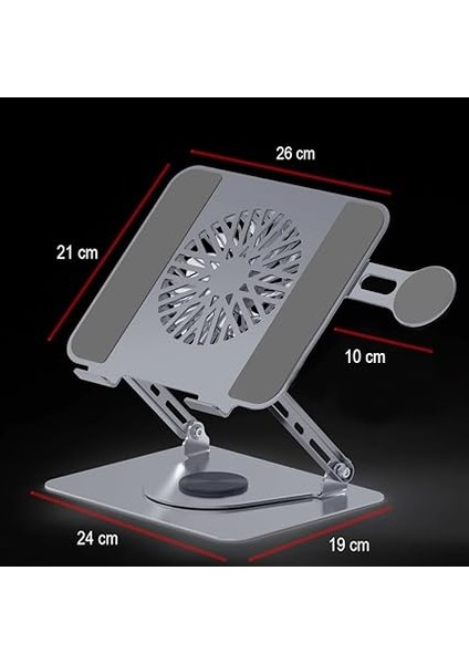 Wlue Alüminyum Laptop ve Tablet Standı, Manyetik Fanlı, Magsafe Uyumlu Telefon Tutuculu, 10-17.3 Inç, Soğutucu fiyatları