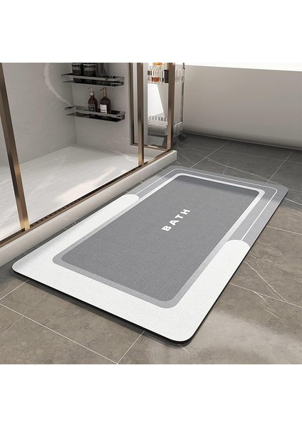 Banyo Paspası - Kaymaz Süper Emici Lekeye Dayanıklı Hızlı Kuruyan Ince Banyo Halısı - Küvet Vanity Için Zemin Paspası - Kolay Bakım 40 x 60