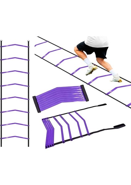 6 Metre Antrenman Merdiveni 13 Çubuklu Ayarlanabilir Dayanıklı Esnek Idman Merdiveni Futbol Için Eğitim Merdiveni