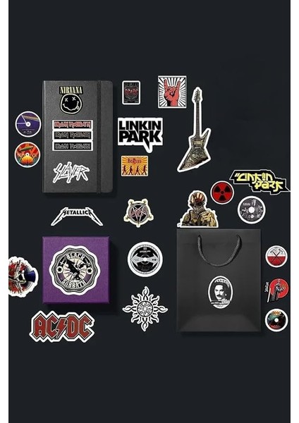 Metal Sticker Paketi/bullet Journal Defter Çıkartma Ajanda Laptop Etiket 2