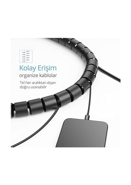 Kablo Koruyucu ve Düzenleyici Spiral, 1.5 Metre fırsatları