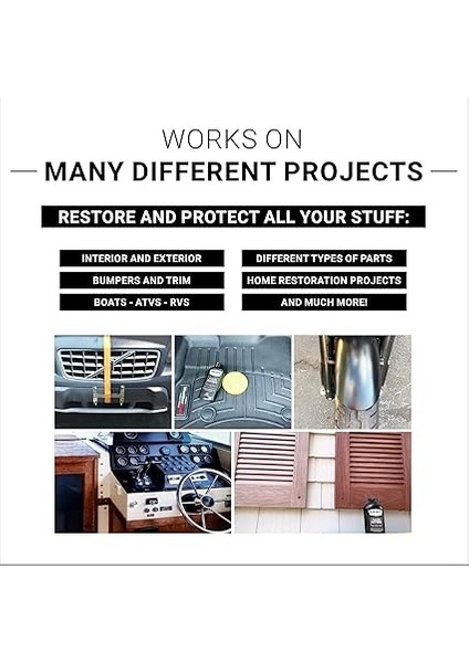 Guys Plastik Restoratör | Plastik, Kauçuk ve Vinili Hayata Döndürür! | Kullanıcı Dostu Trim Restoratörü | Güvenli Otomatik Detaylandırma Malzemeleri | Köpük Aplikatörlü 226 ml Kit fırsatları