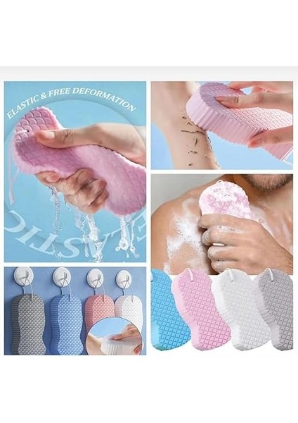 Yoğunluklu Banyo Vücut Kesesi, Peeling Etkili Ölü Deri Sökücü Banyo Lifi Sünger Kese, Cilt Bakım Sihirli Sünger (Asorti) modelleri