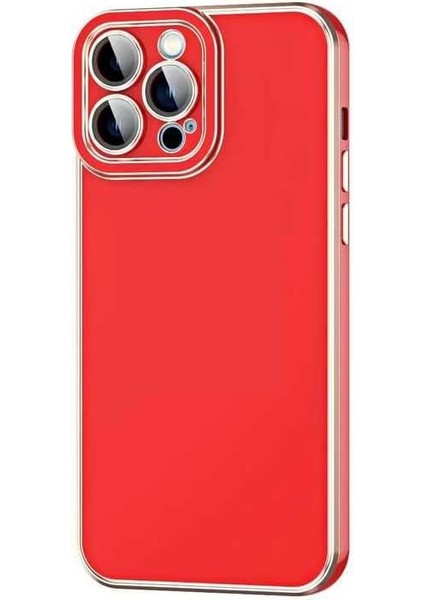 iPhone 15 Pro Kılıf Luxury Seri Kamera Korumalı Silikon Kapak Kırmızı