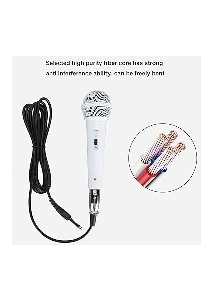 El Mikrofonu, 6.35MM Jack Profesyonel Dinamik Mikrofon, Hoparlörler Için Net Ses Ergonomik Kablolu El Mikrofonu Karaoke Partisi (Whıte) fırsatları