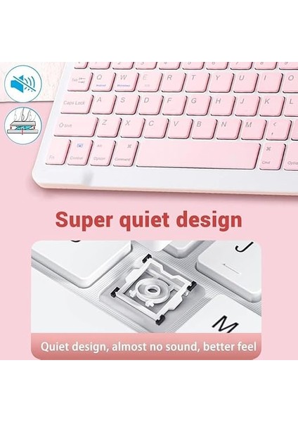 Cihazlara Uyumlu Kablosuz Bluetooth Klavye ve Mause Seti Tablet Telefon Koyu Yeşil fiyatları