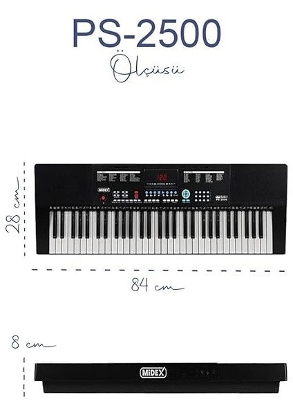 PS-2500 LED Ekran 61 Tuşlu Org Çanta Notalık ve Adaptörlü (300 Ses 300 Ritim) indirimleri