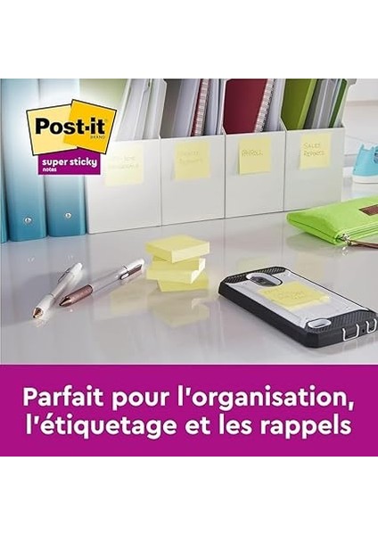 Super Sticky Notes Kanarya Sarısı, 6 Bloklu Paket, Blok Başına 90 Yaprak, 76 mm x 76 Mm, Renk: Sarı - Notlar, Yapılacaklar Listeleri ve Hatıralar Için Ekstra Güçlü Yapışkan Not Kağıdı indirimleri