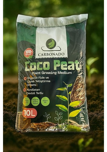 Peat 10L Organik Bitki Yetiştirme Ortamı (Hindistan Cevizi Torfu)