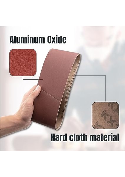 110008 4 x 24 Inç Zımpara Kayışları | Alüminyum Oksit Zımpara Kemeri Çeşitleri, 3 Adet 60 80 120 150 240 400 Irmik | Taşınabilir Bantlı Zımpara Makinesi Için Premium Zımpara Kağıdı - 18'li modelleri