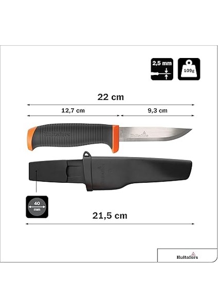 El Işi Bıçağı Hvk Gh I Çok Amaçlı Bıçak, Kaymaz Santoprene® Saplı ve Birinci Sınıf Karbon Çelikten Bıçak I Iş Pantolonu Için Kılıf ve Tutucu Dahil I 380210 fiyatları