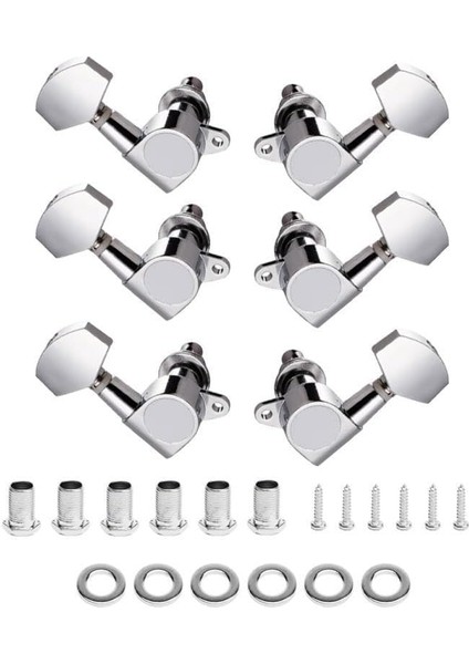 Ab1-Sl Akustik Gitar Kaliteli Burgu Takımı Yedek Parça Gümüş Renk