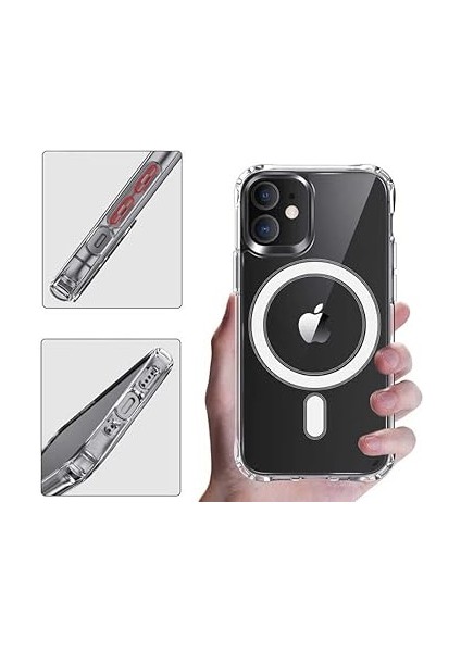 Trend iPhone 13 Için Magsafe Kablosuz Şarj Özellikli Çok Şık Kristal Şeffaf Kılıf Telefonunuzu Tam Korur fiyatları
