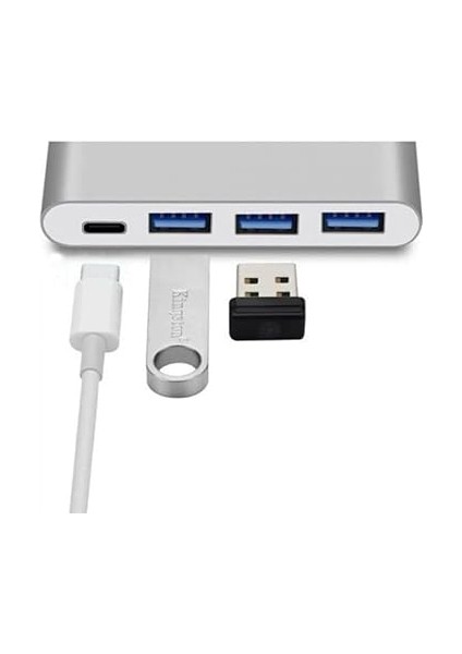 Type-C USB 3.0 3 Port Çoğaltıcı Dönüştürücü Çevirici, Macbook, Type C USB Çoklayıcı fırsatları