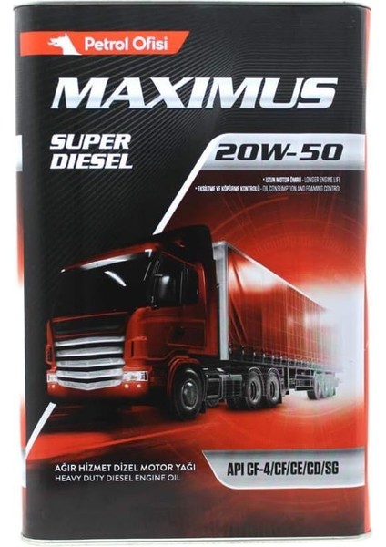 Petrol Ofisi Maximus Super Diesel 20W/50 16 kg Dizel Motor Yağı