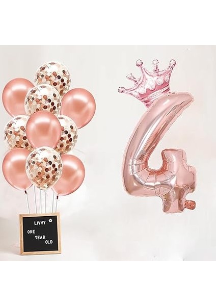 Rakam Rose Gold Folyo Balon, Kral Tacı ve Konfetili Rose Gold Balon fiyatları