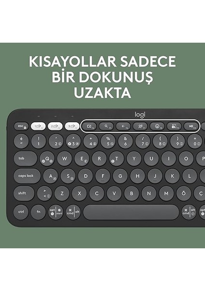 Pebble 2 Set Çoklu Cihaz Özellikli Sessiz Kablosuz Türkçe Q Klavye ve Mouse Seti - Siyah indirimleri