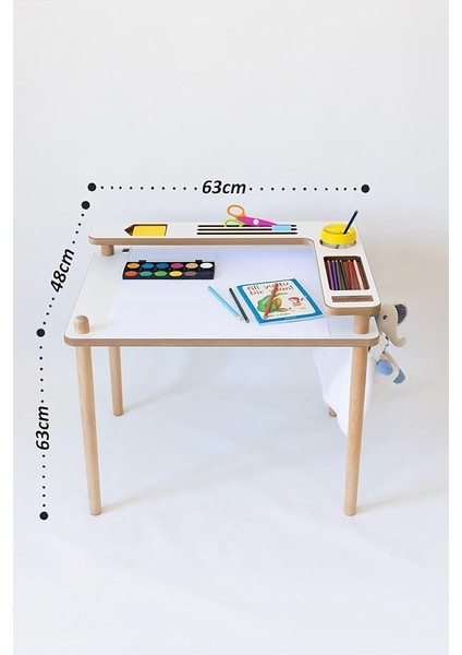 Çocuk Oyun Etkinlik Masası Askılı Organizerli Aktivite, Montessori, Çalışma Masası Well Gri fırsatları