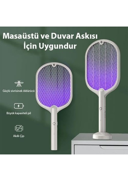 Çok Katmanlı Uv Işıklı Şarjlı 3000V Elektrikli Sivrisinek Öldürücü Sinek Kovucu Raket Beyaz fiyatları
