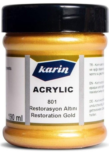 Akrilik Boya Restorasyon Altın Yaldız Varak Efekt 190 ml