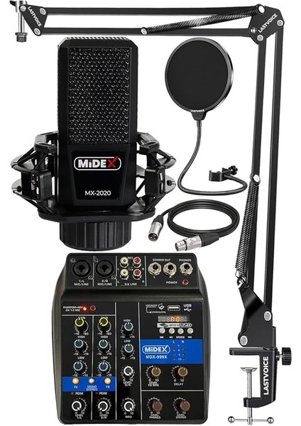 MX-2020 Solo Mix Condenser Mikrofon ve Kayıt Mixer Seti