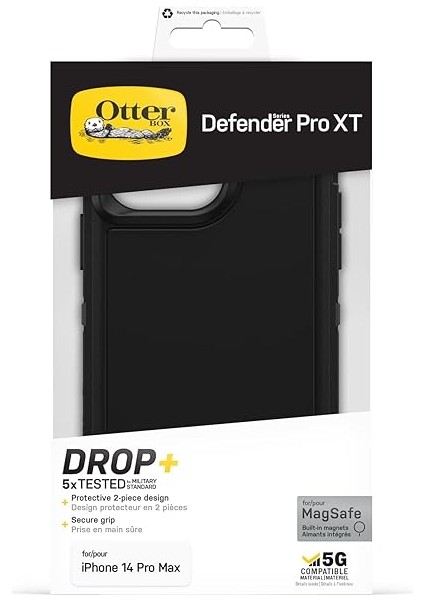 iPhone 14 Pro Max Defender Xt Kılıf, Magsafe ile Uyumlu, Darbeye Dayanıklı, Ultra Sağlam, Koruyucu Kılıf, Askeri Standartlara Göre 4 Kez Test Edilmiştir, Siyah indirimleri