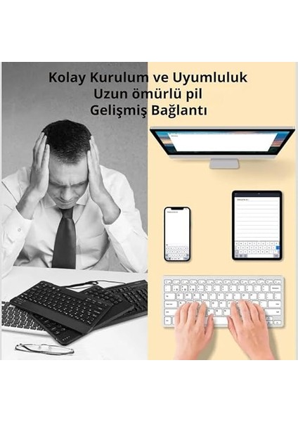 Mobile Premium Slim Süper Sessiz Klavye ve Mouse Seti, Telefon, Tablet, Pc, Tv Uyumlu Klavye Seti indirimleri